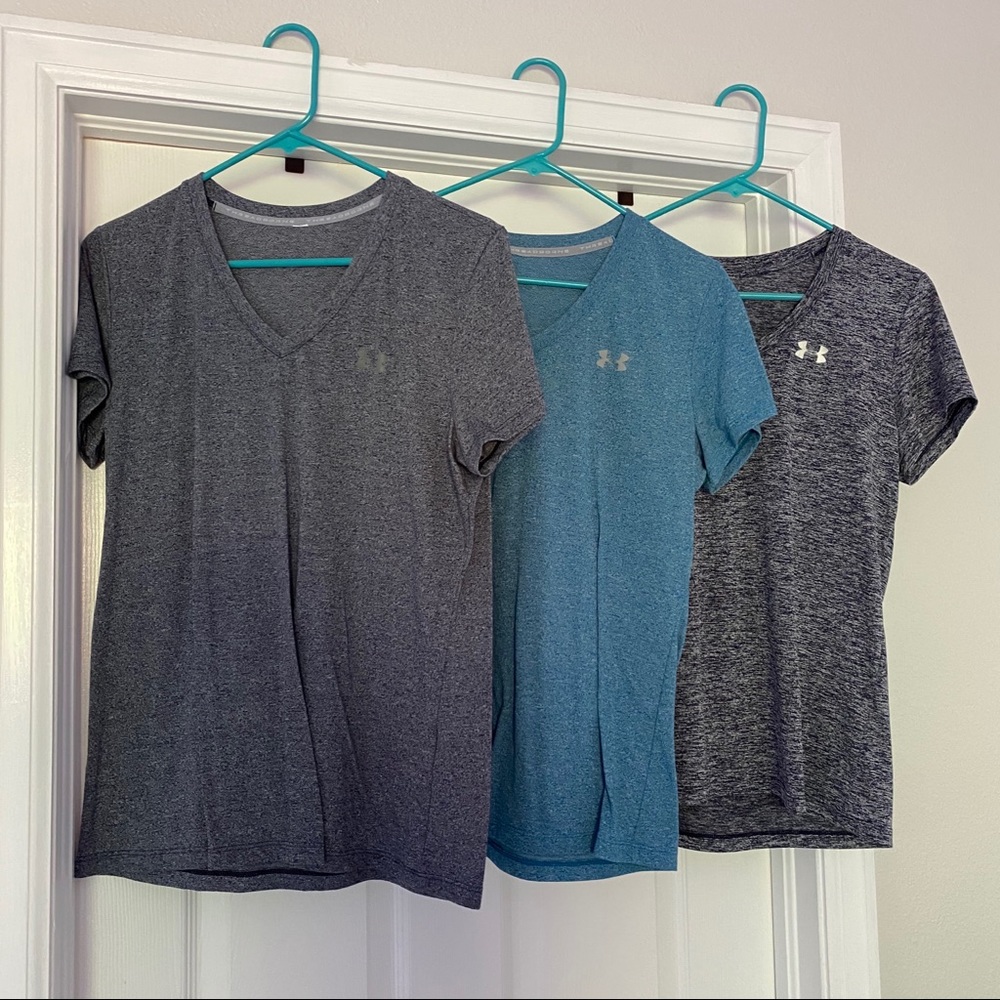 Bundle of 3 Under Armor V-neck workout shirts